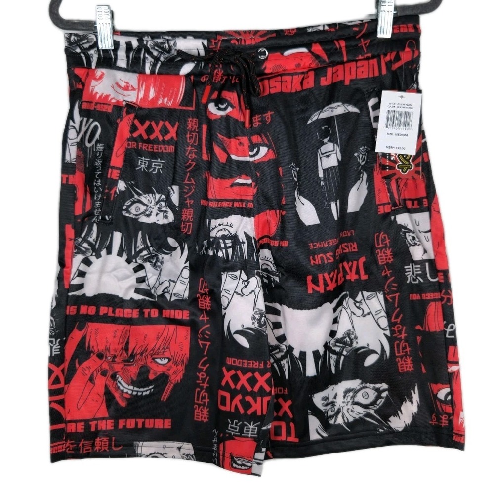Tokyo Fresh Prints Drill Clothing Shorts Anime Manga Print Athletic Casual Med